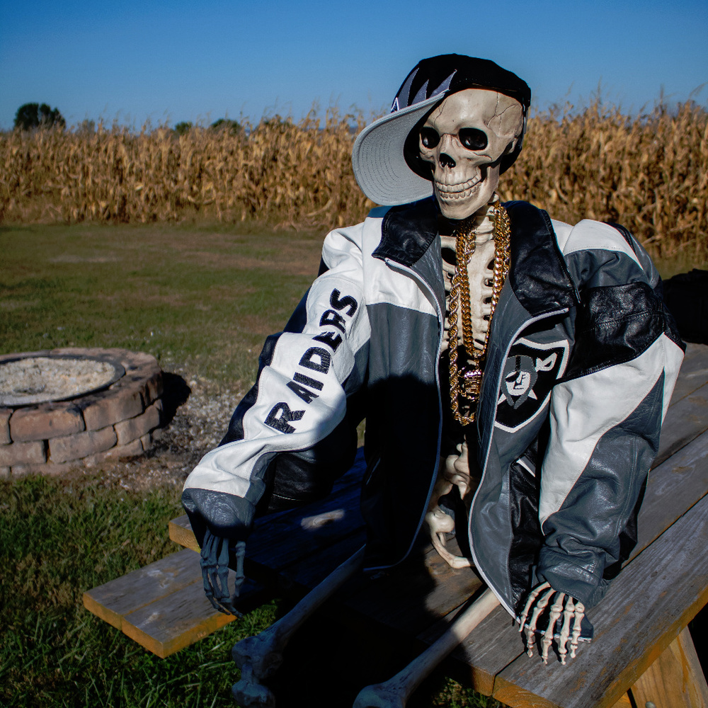 🔥SALE Rare Hip Hop Oakland Raiders Leather Jacket